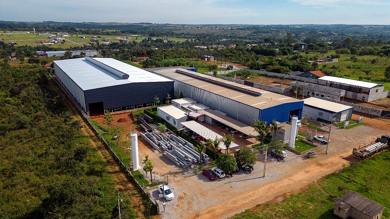 Vista aérea da unidade industrial da METALGYN